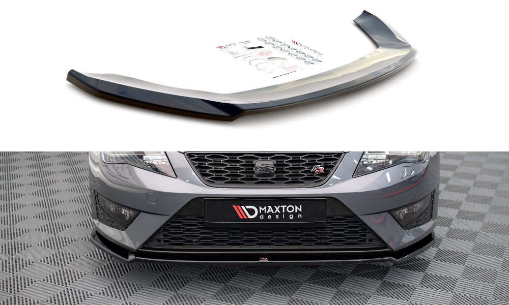 Maxton Design Front Ansatz V.2 für Seat Leon FR / Cupra Mk3 schwarz Hochglanz