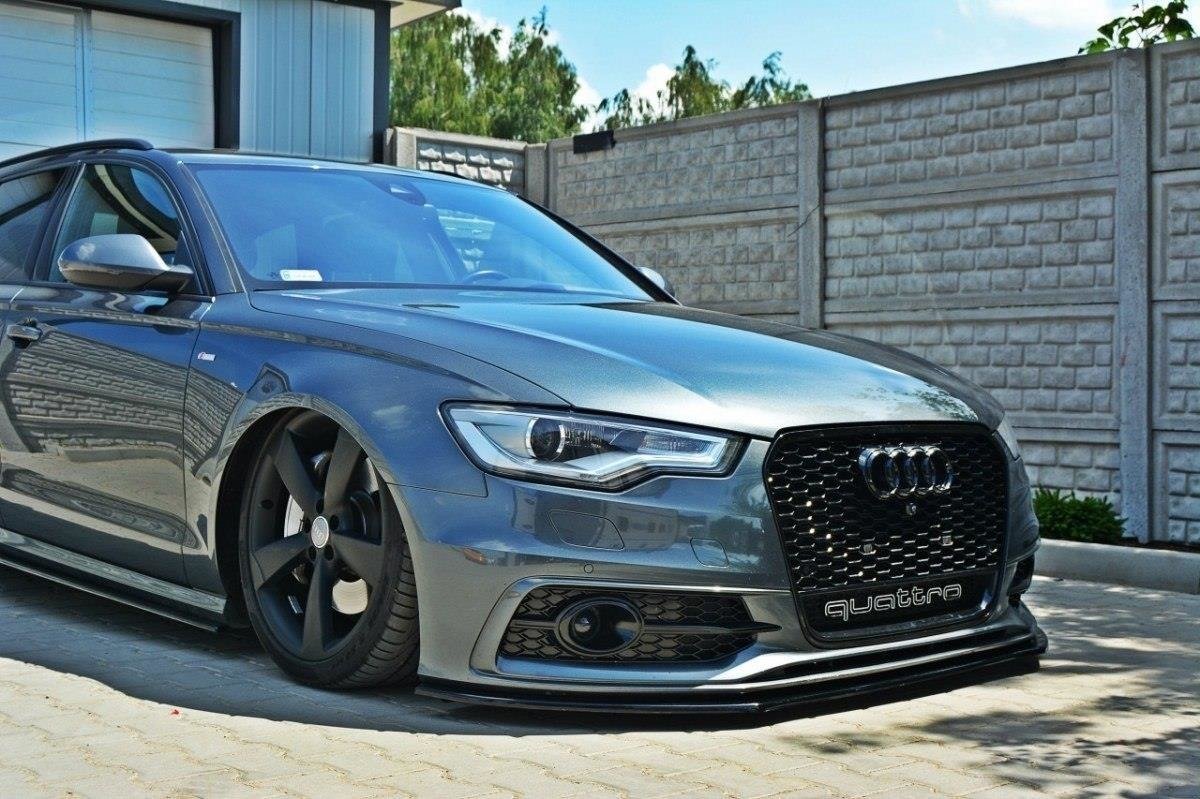 Maxton Design Front Ansatz V.1 für Audi S6 / A6 S-Line C7 schwarz Hochglanz