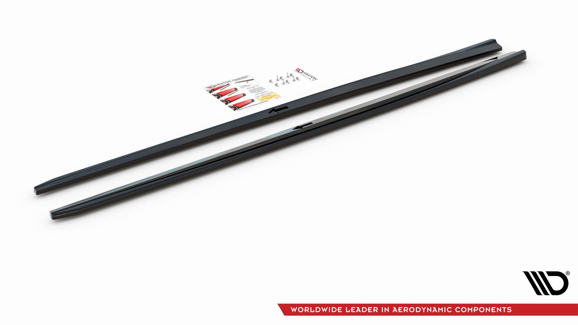 Maxton Design Seitenschweller Ansatz für V.2 für Audi S3 / A3 S-Line Limousine 8V Facelift schwarz Hochglanz
