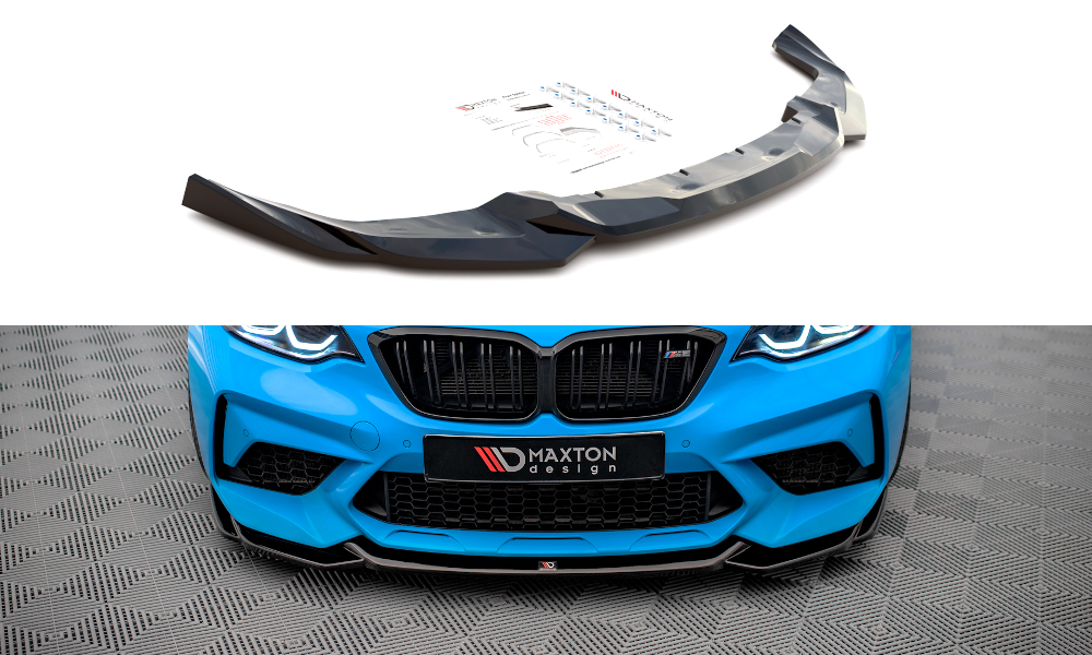 Maxton Design Front Ansatz V.1 für BMW M2 Competition F87 schwarz Hochglanz