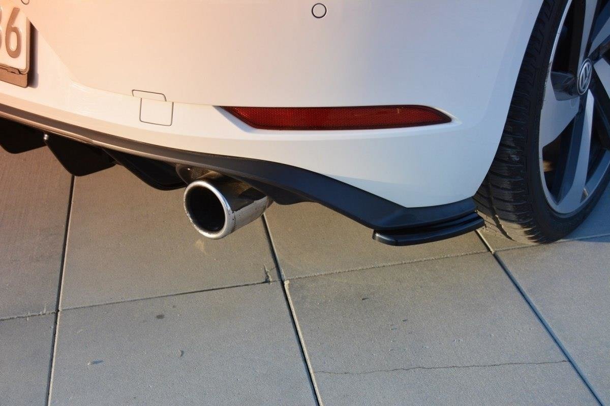Maxton Design Heck Ansatz Flaps Diffusor für VW GOLF 7 GTI FACELIFT schwarz Hochglanz