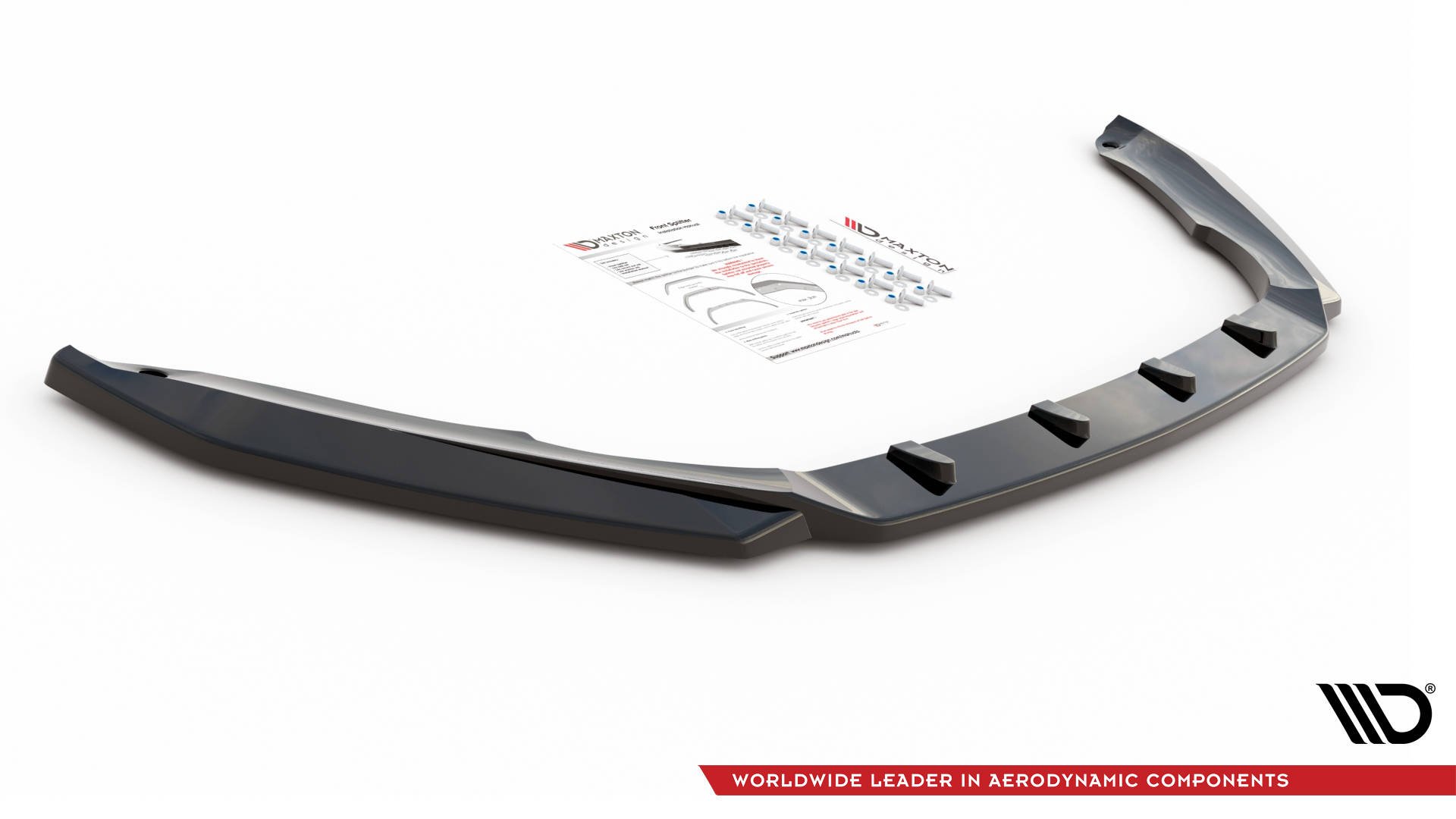 Maxton Design Front Ansatz V.3 für Skoda Octavia RS Mk3 Facelift schwarz Hochglanz
