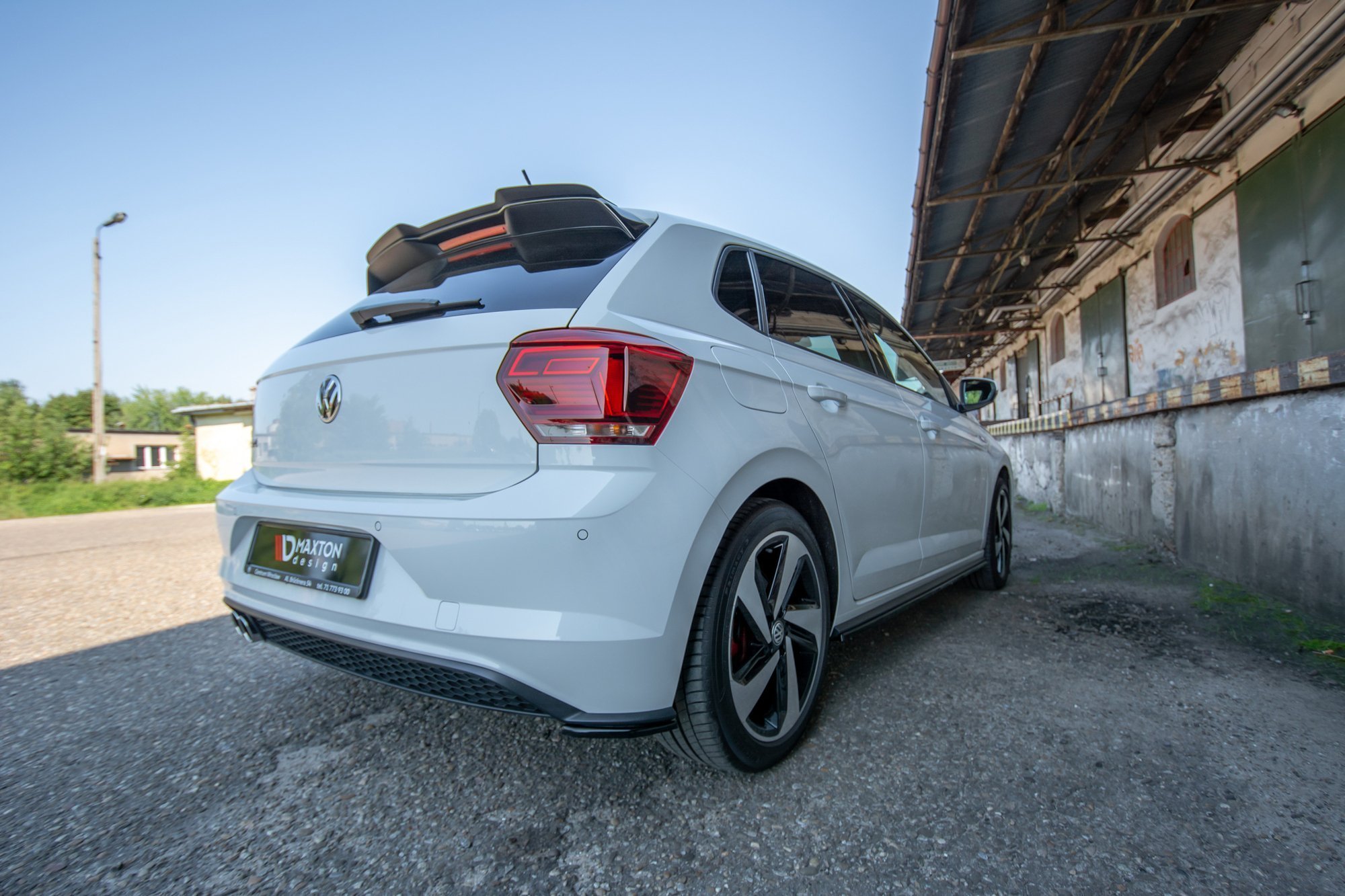 Maxton Design Heck Ansatz Flaps Diffusor für VW POLO MK6 GTI schwarz Hochglanz