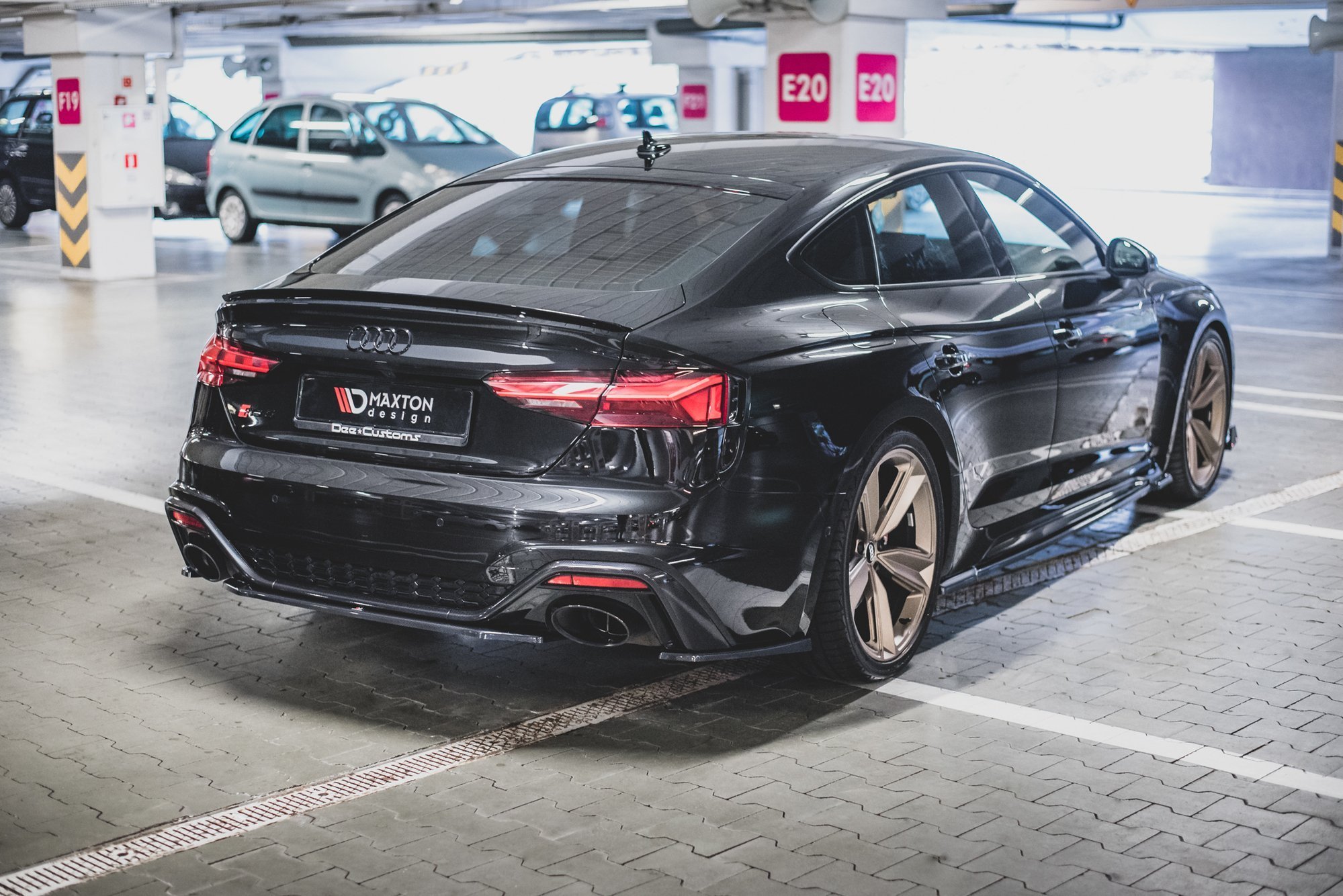Maxton Design Seitenschweller Ansatz für Audi RS5 Sportback F5 Facelift schwarz Hochglanz
