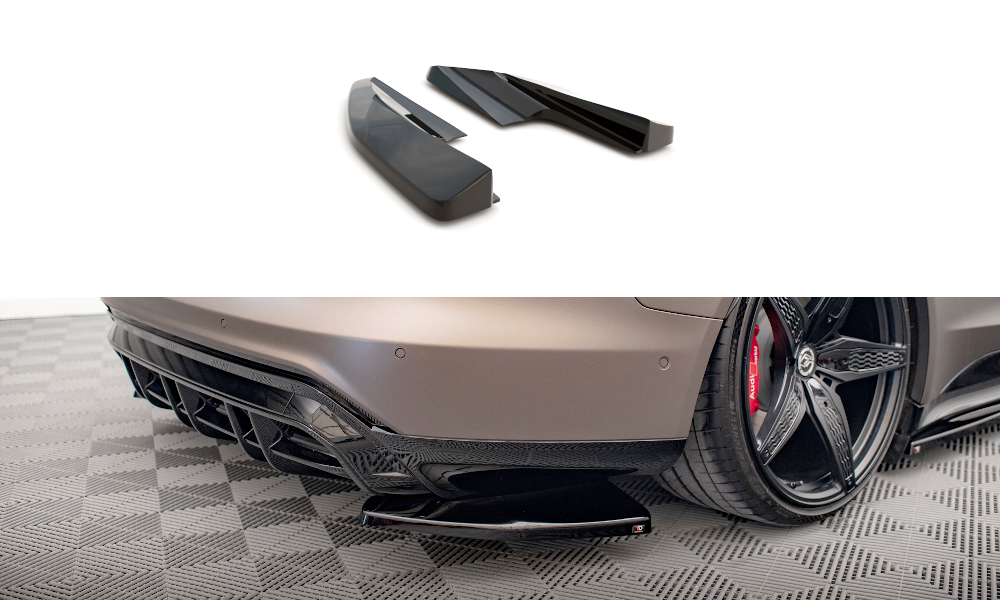 Maxton Design Heck Ansatz Flaps Diffusor V.1 für Audi e-Tron GT / RS GT Mk1 schwarz Hochglanz