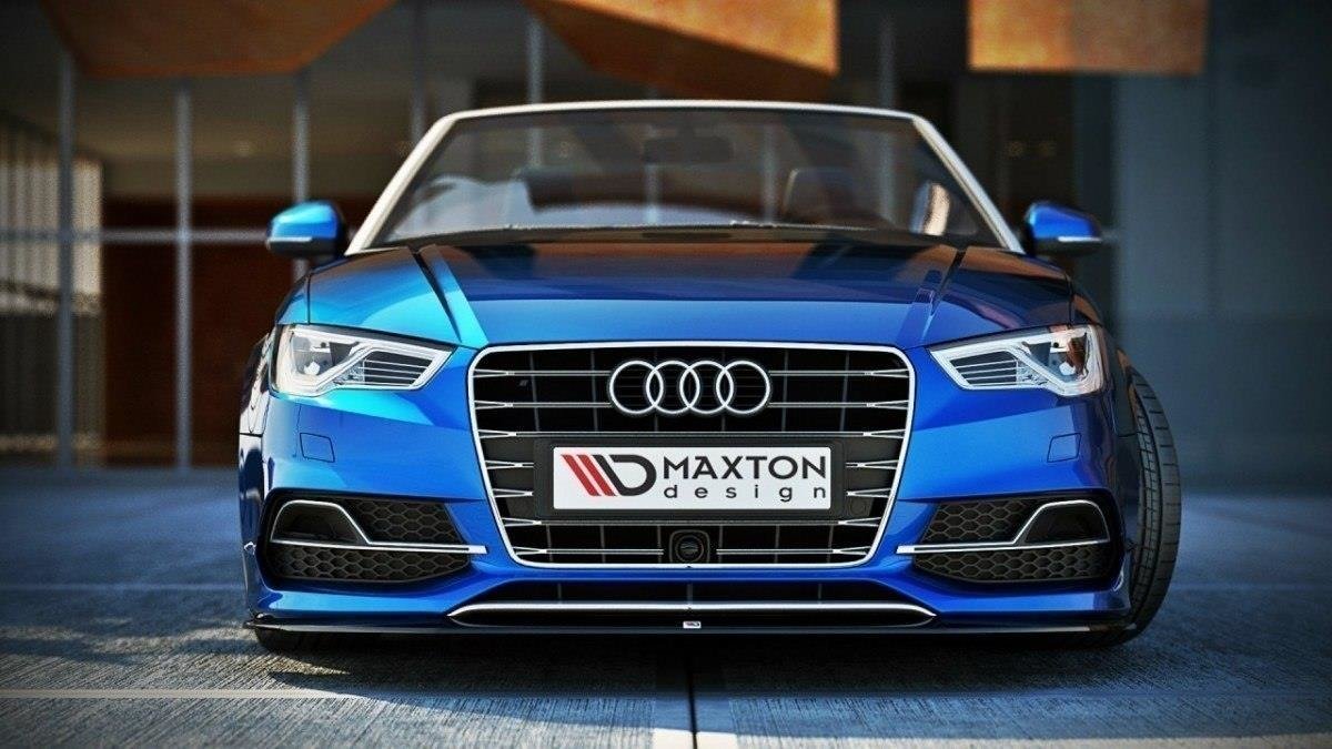 Maxton Design Front diffusor V.1 Audi S3 / A3 S-Line 8V Limousine / Cabrio schwarz Hochglanz