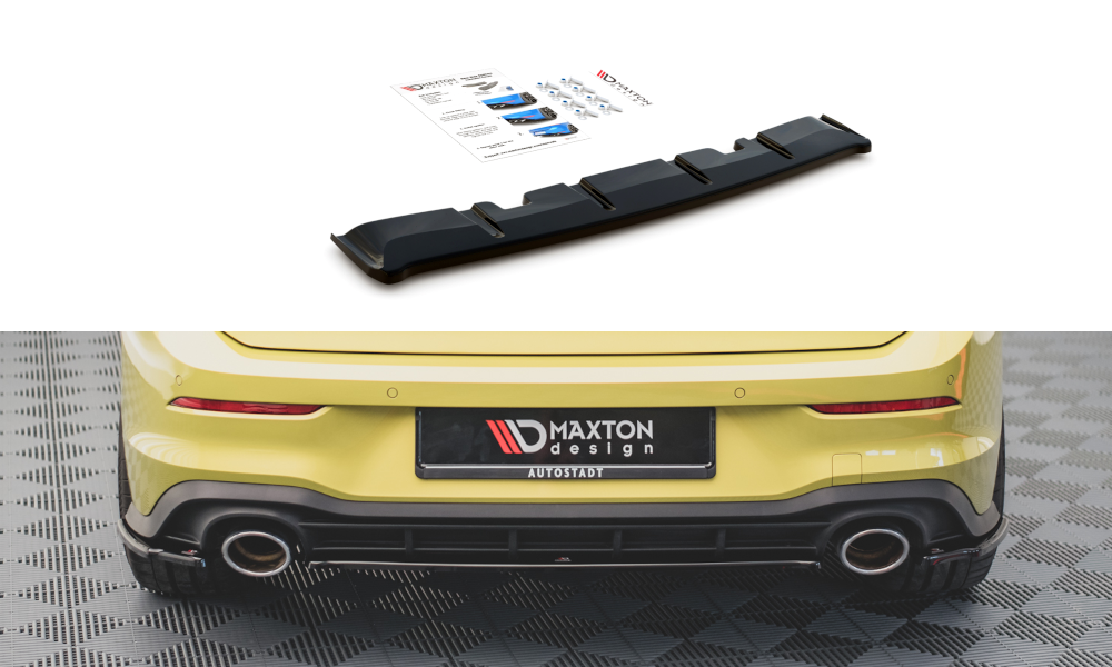 Maxton Design Mittlerer Diffusor Heck Ansatz für Volkswagen Golf 8 GTI Clubsport schwarz Hochglanz