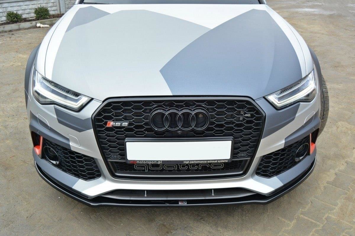 Maxton Design Front Ansatz V.1 für Audi RS6 C7 / C7 FL schwarz Hochglanz