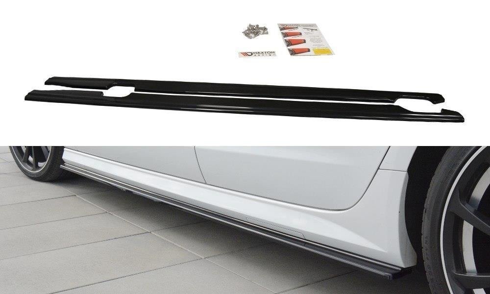 Maxton Design Seitenschweller Ansatz für Audi A6 C7 S-line/ S6 C7 Facelift schwarz Hochglanz