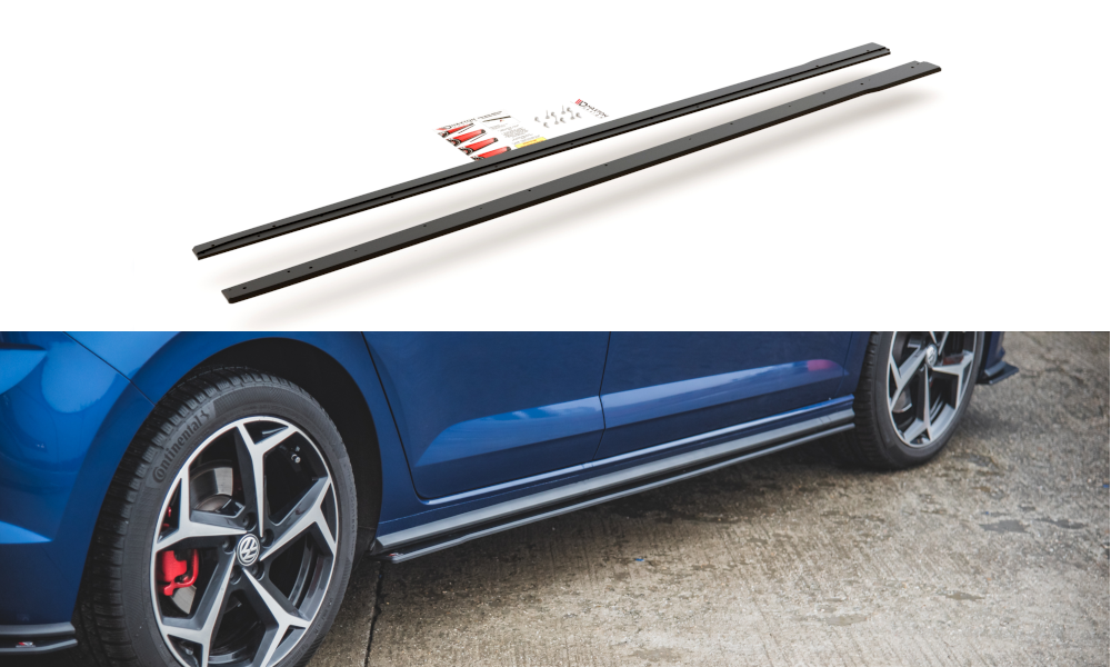 Maxton Design Robuste Racing Seitenschweller Ansatz für für Volkswagen Polo GTI Mk6
