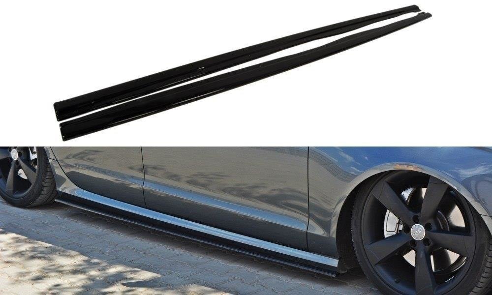 Maxton Design Seitenschweller Ansatz für Audi S6 / A6 S-Line C7  schwarz Hochglanz