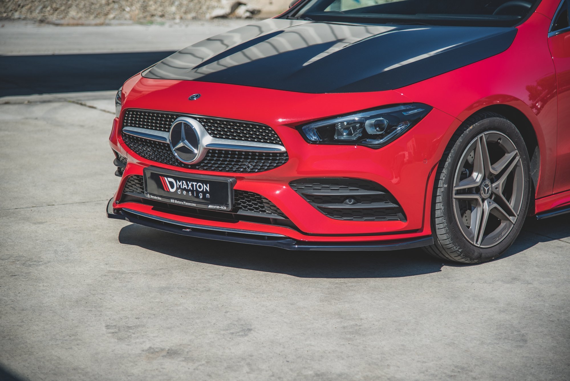 Maxton Design Front Ansatz V.1 für Mercedes-Benz CLA A35 AMG / AMG-Line C118 schwarz Hochglanz