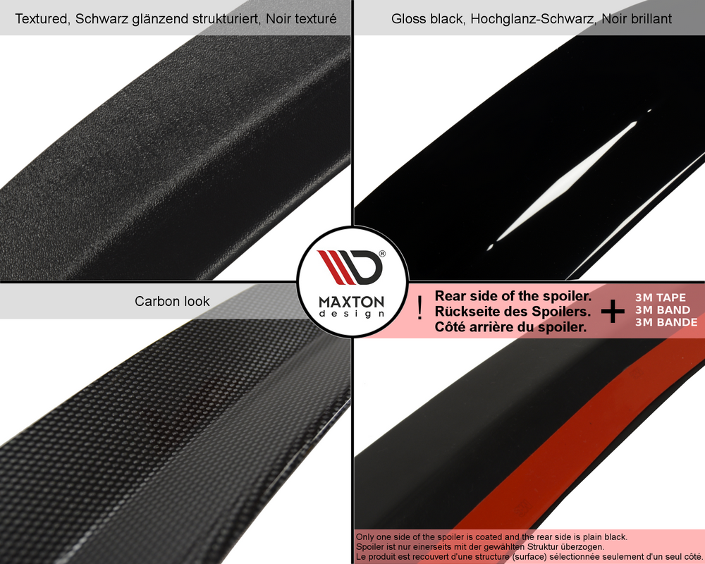 Maxton Design Spoiler CAP für Audi A5 S-Line F5 Sportback schwarz Hochglanz