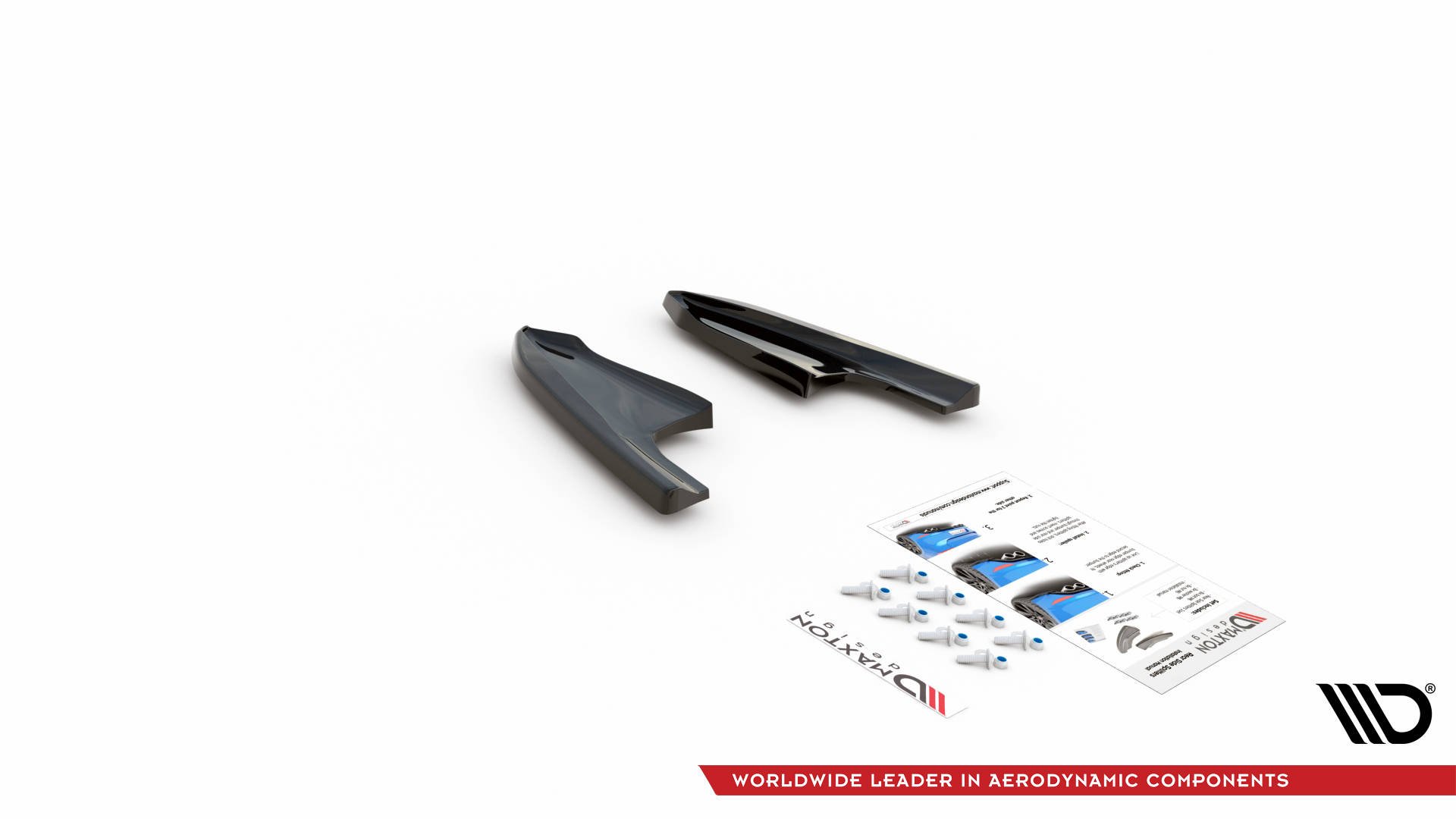 Maxton Design Heck Ansatz Flaps Diffusor V.3 für Volkswagen Golf R Mk8 schwarz Hochglanz