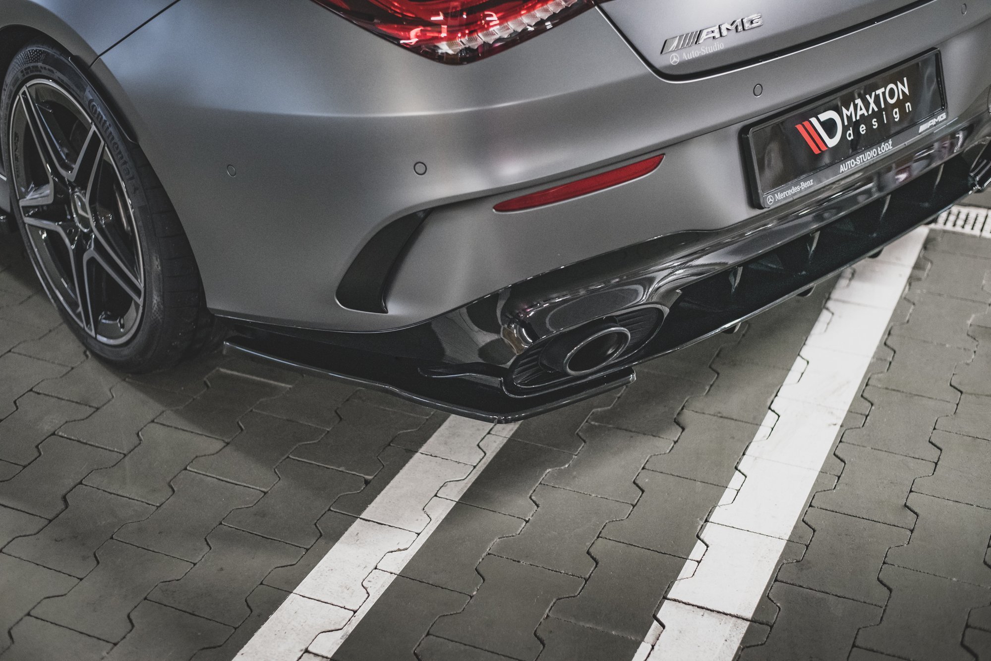 Maxton Design Heck Ansatz Flaps Diffusor für Mercedes-AMG CLA 35 Aero / 45 Aero C118 schwarz Hochglanz