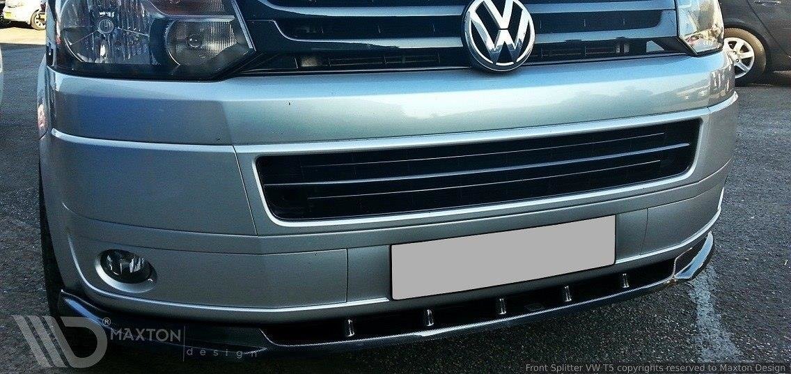 Maxton Design Front Ansatz für VW T5 Facelift schwarz Hochglanz