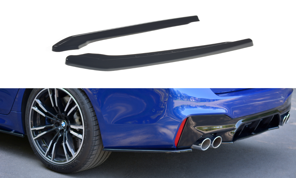 Maxton Design Heck Ansatz Flaps Diffusor für BMW M5 F90 schwarz Hochglanz
