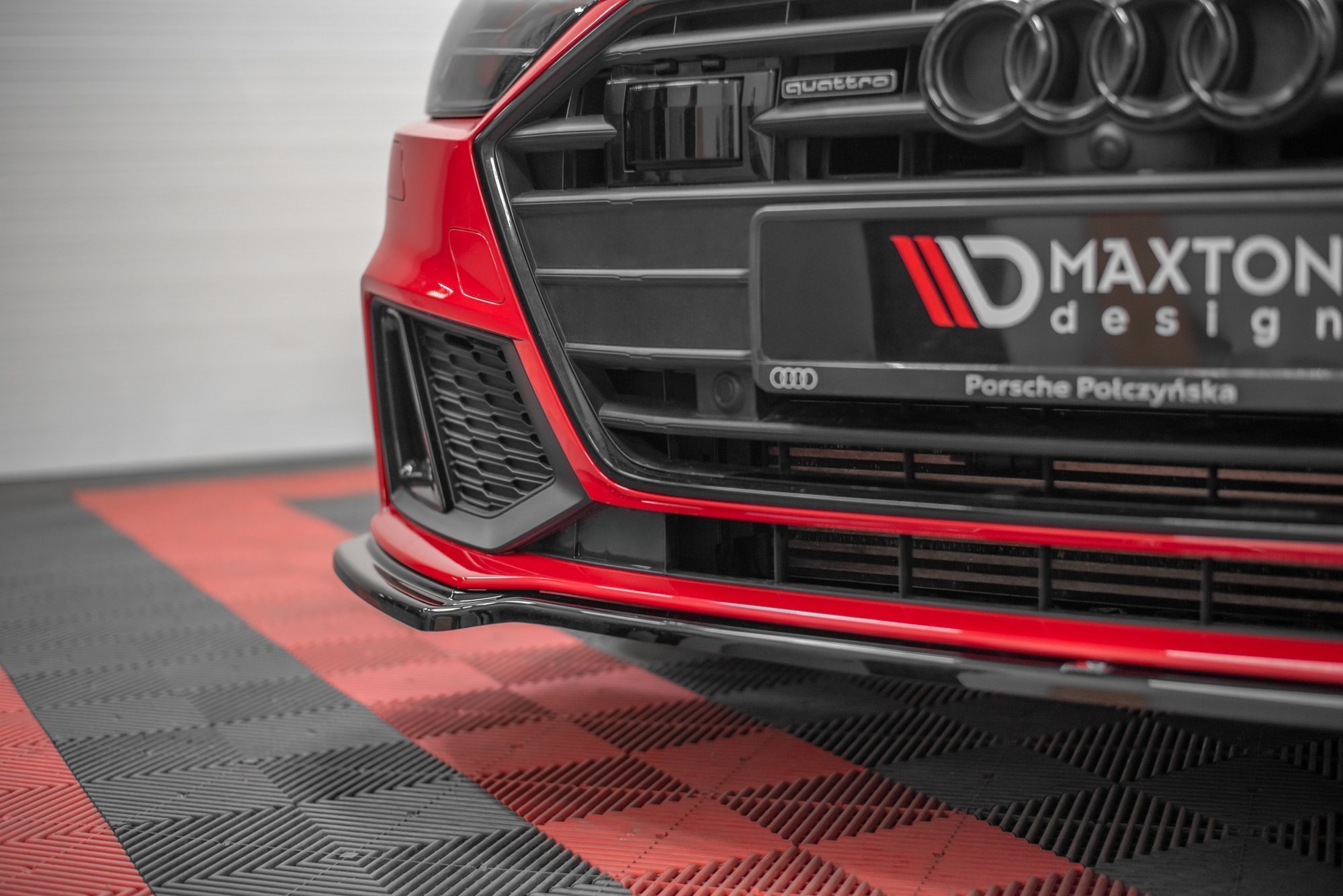 Maxton Design Front Ansatz V.1 für Audi A7 C8 S-Line / S7 C8 schwarz Hochglanz