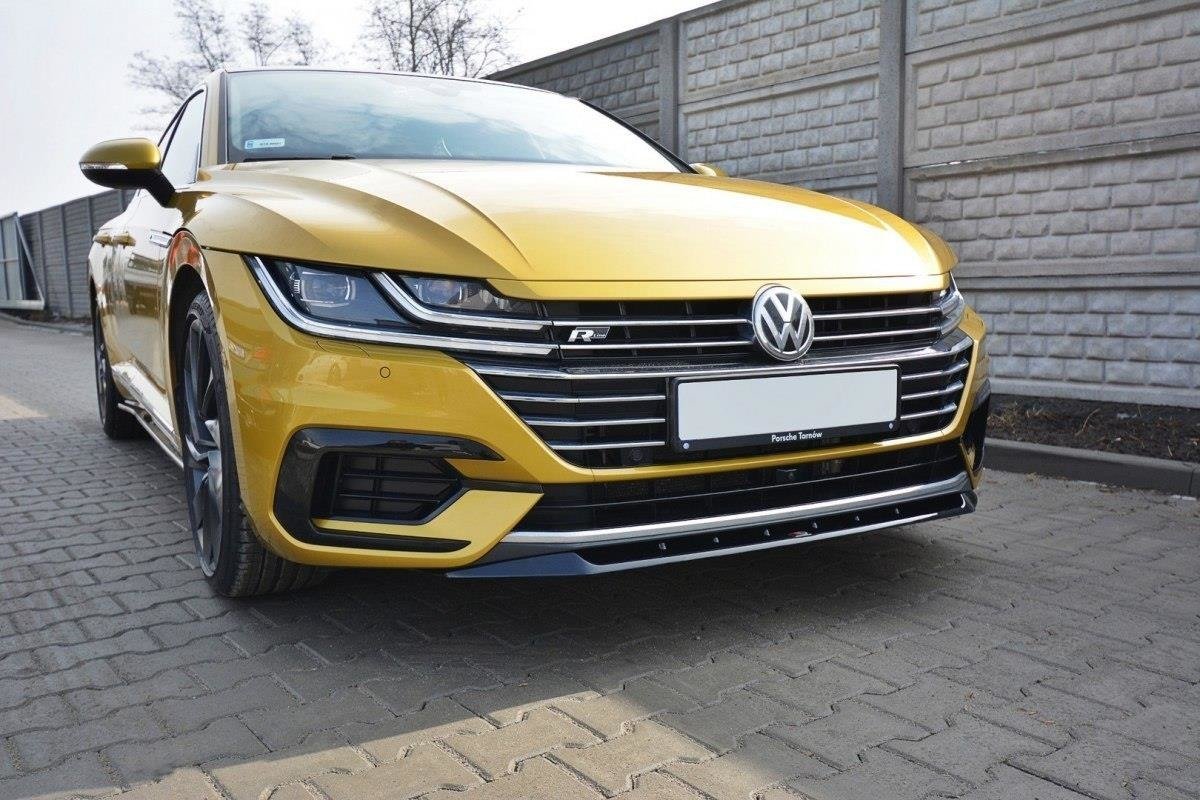 Maxton Design Front Ansatz für v.2 Volkswagen Arteon R-Line schwarz Hochglanz