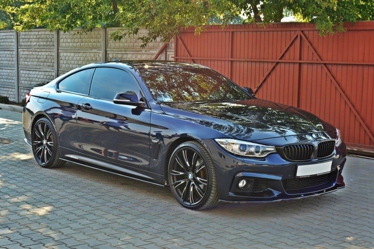 Maxton Design Seitenschweller Ansatz für BMW 4er F32 M Paket schwarz Hochglanz