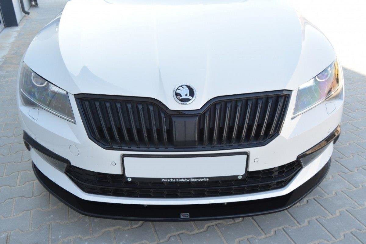 Maxton Design Front Ansatz V.3 für Skoda Superb Mk3 schwarz Hochglanz