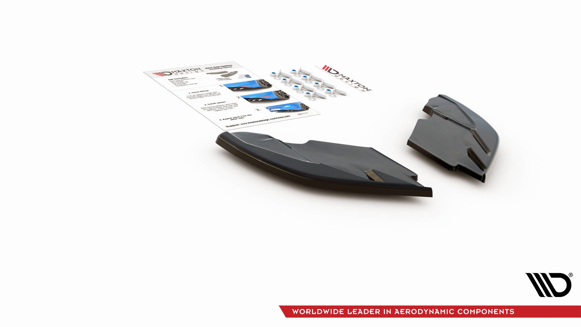 Maxton Design Heck Ansatz Flaps Diffusor für SEAT Leon Mk3 FR Facelift schwarz Hochglanz