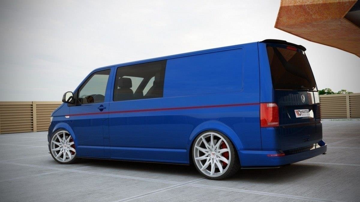 Maxton Design Spoiler CAP für VOLKSWAGEN T6 schwarz Hochglanz