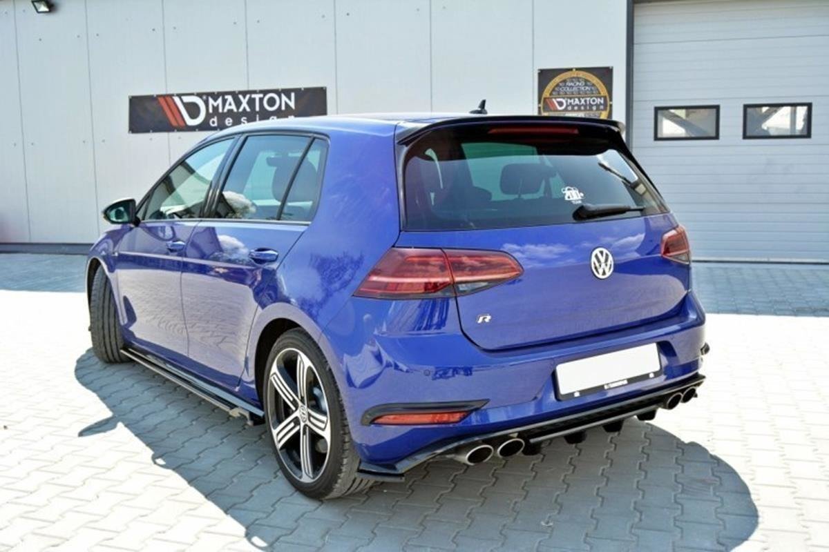 Maxton Design Mittlerer Diffusor Heck Ansatz für VW GOLF 7 R Facelift schwarz Hochglanz