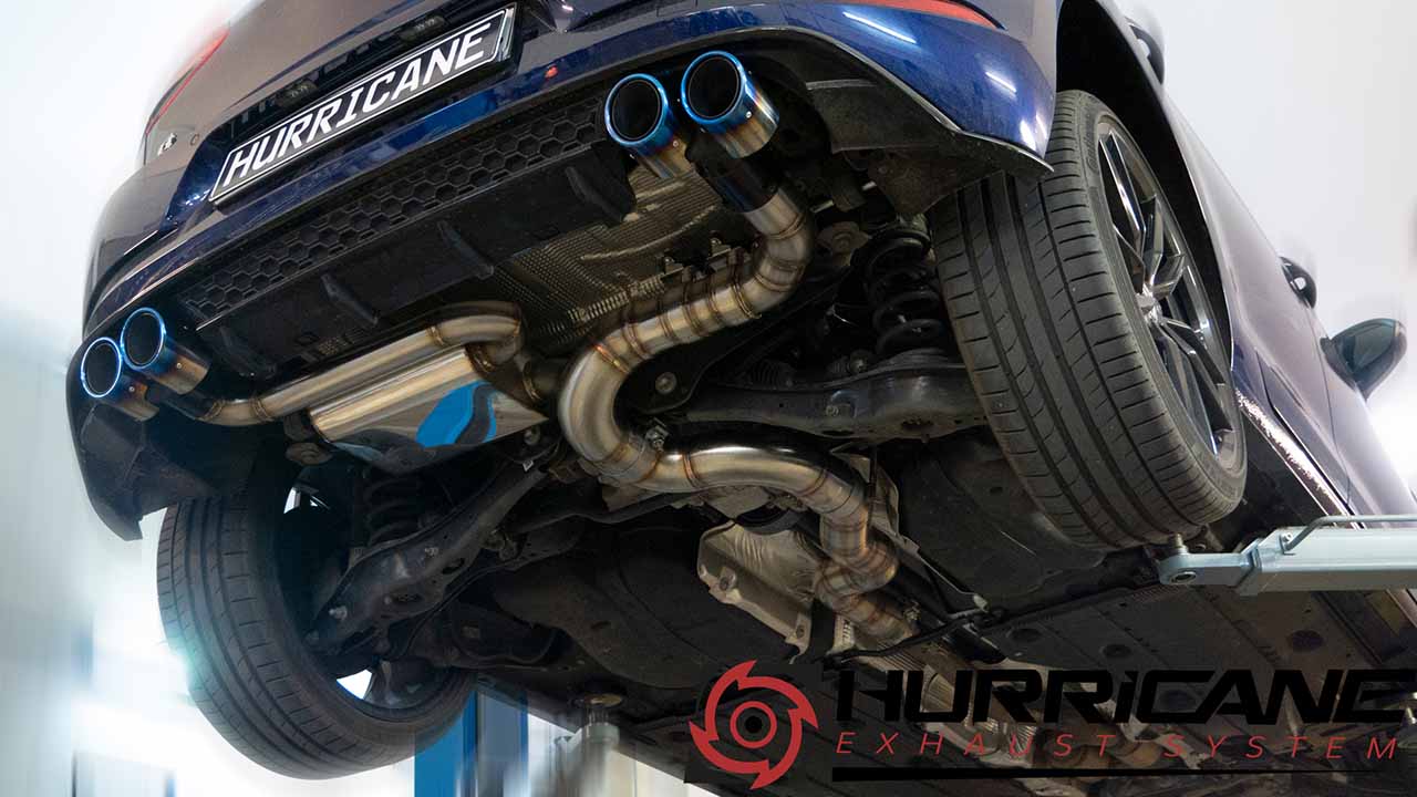 Hurricane 3,5" Auspuffanlage für VW Golf 7.5 R OPF V2 Hurricane 3,5" Auspuffanlage für VW Golf 7.5 R OPF V2