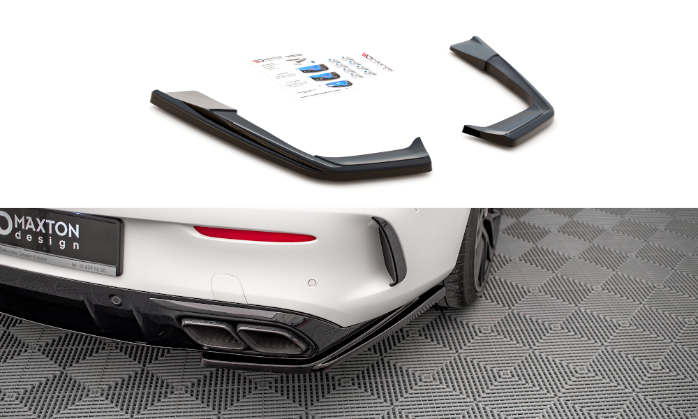 Maxton Design Heck Ansatz Flaps Diffusor für Mercedes-AMG C 63 AMG Coupe C205 Facelift schwarz Hochglanz