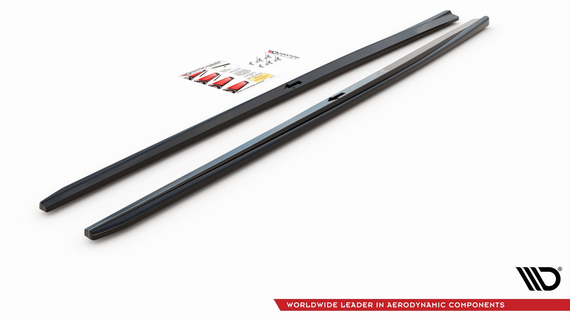 Maxton Design Seitenschweller Ansatz für V.2 für Audi S3 / A3 S-Line Limousine 8V Facelift schwarz Hochglanz