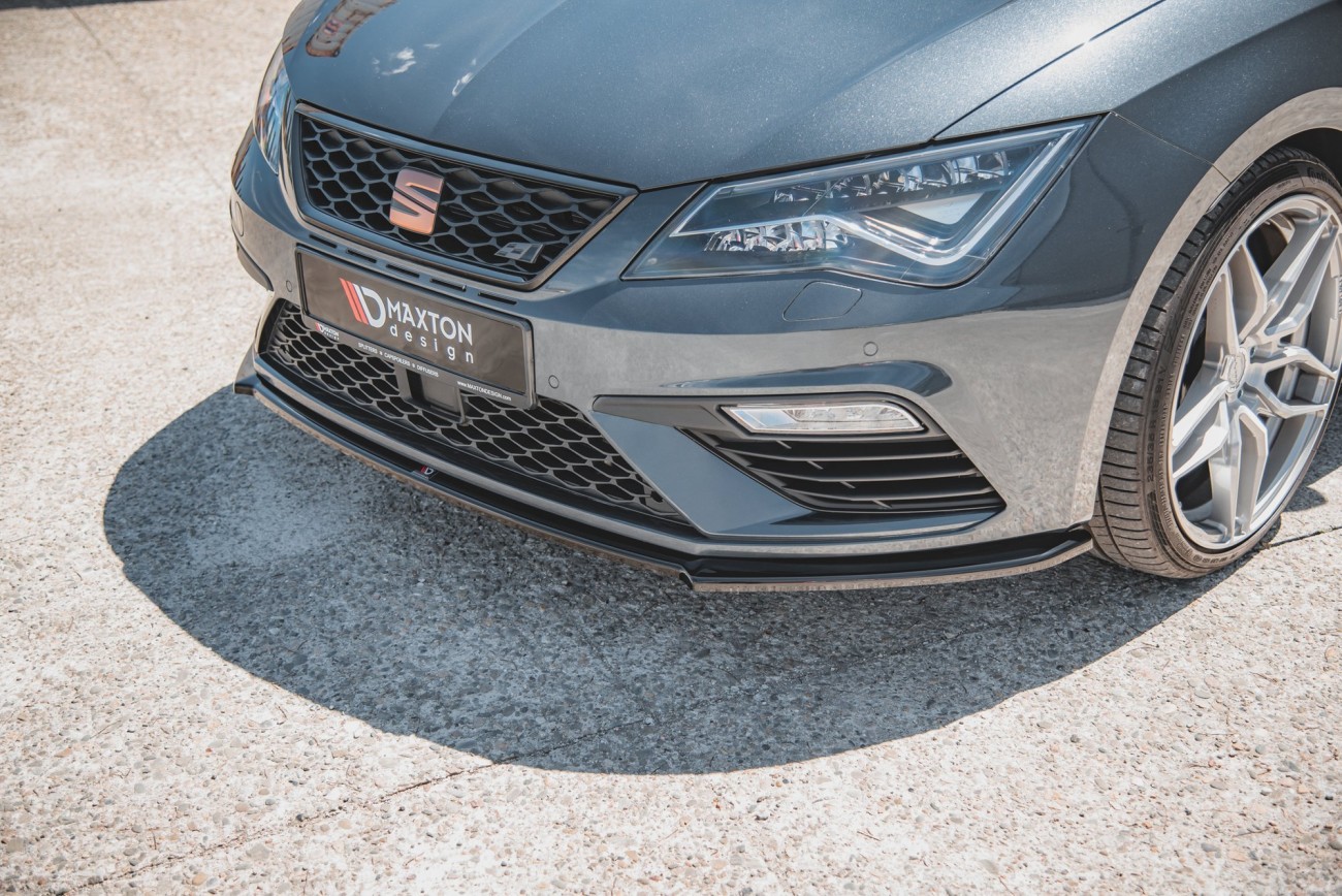 Maxton Design Cup Spoilerlippe Front Ansatz V.4 für Seat Leon Cupra / FR Mk3 FL schwarz Hochglanz