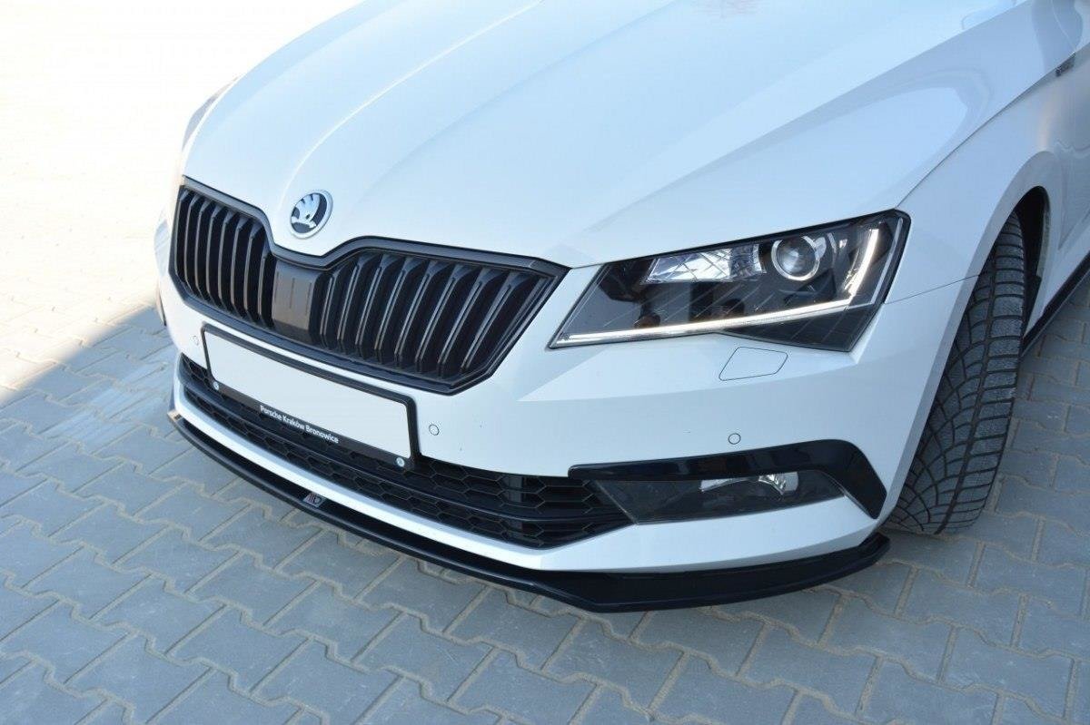 Maxton Design Front Ansatz V.2 für Skoda Superb Mk3 schwarz Hochglanz