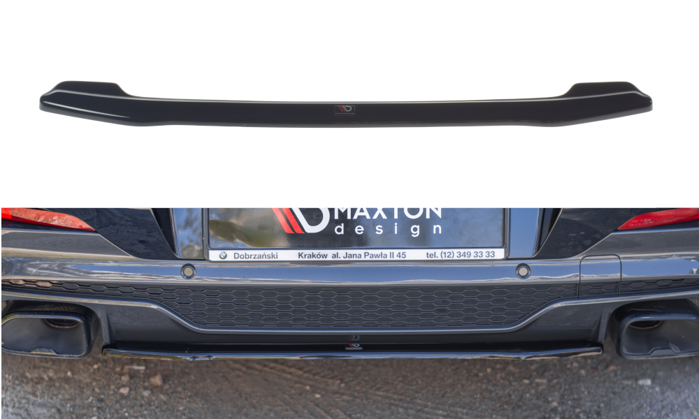 Maxton Design Mittlerer Diffusor Heck Ansatz für BMW X4 M-Paket G02 schwarz Hochglanz