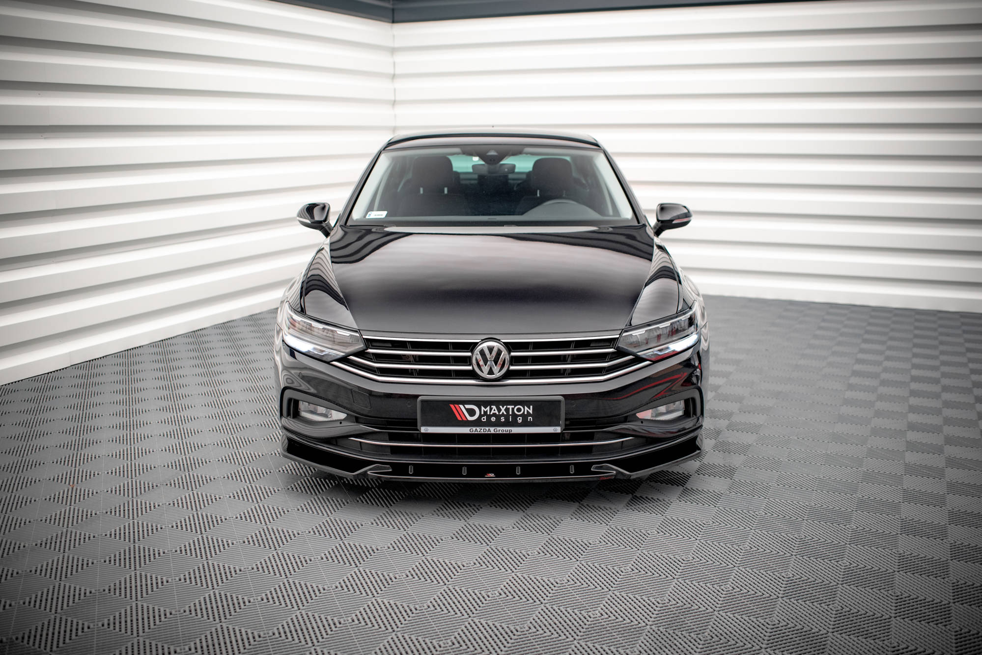Maxton Design Front Ansatz V.2 für Volkswagen Passat B8 Facelift schwarz Hochglanz