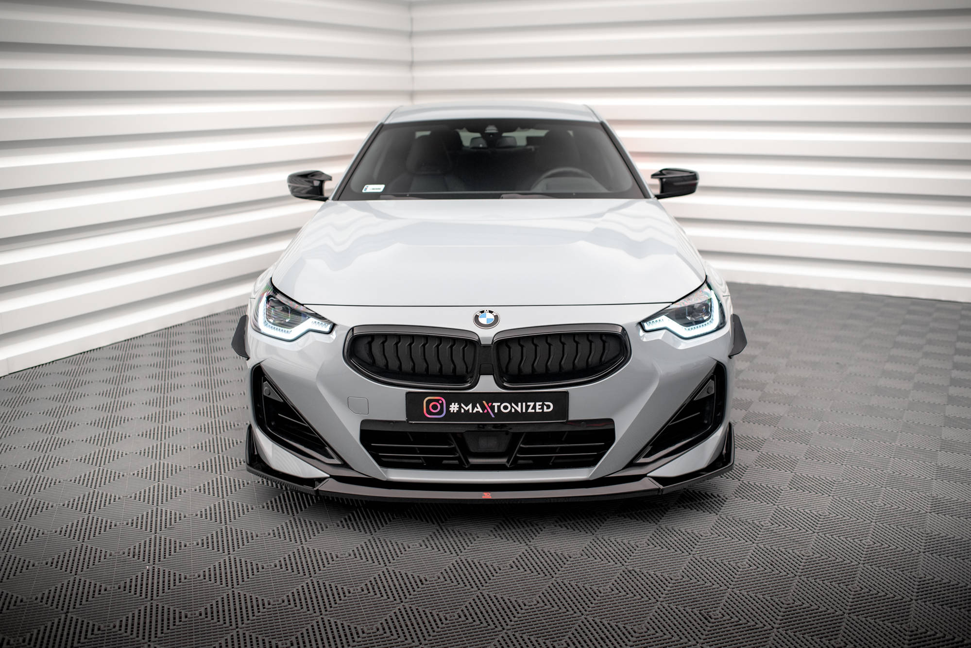 Maxton Design Front Ansatz V.3 für BMW 2 Coupe M-Paket / M240i G42 schwarz Hochglanz
