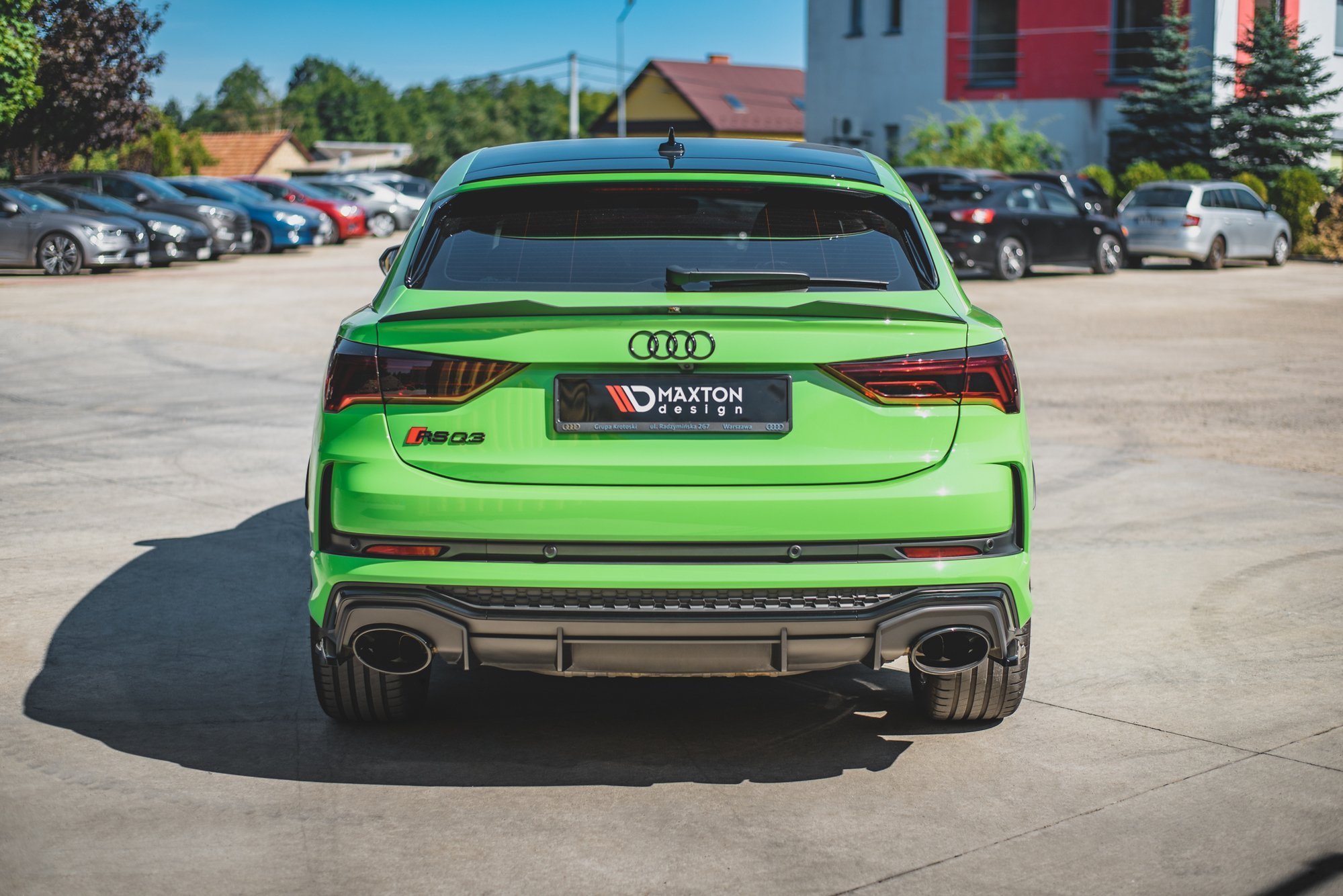 Maxton Design Spoiler CAP für Audi RSQ3 / Q3 S-Line Sportback F3 schwarz Hochglanz