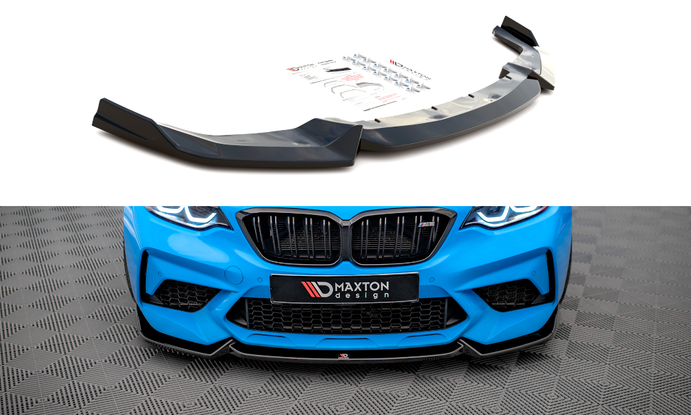 Maxton Design Front Ansatz V.2 für BMW M2 Competition F87 schwarz Hochglanz