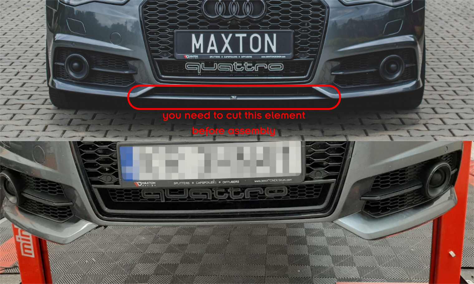 Maxton Design Front Ansatz für Audi S6 / A6 S-Line C7 FL