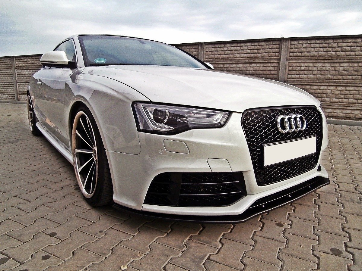 Maxton Design Front Ansatz für AUDI RS5 8T schwarz Hochglanz