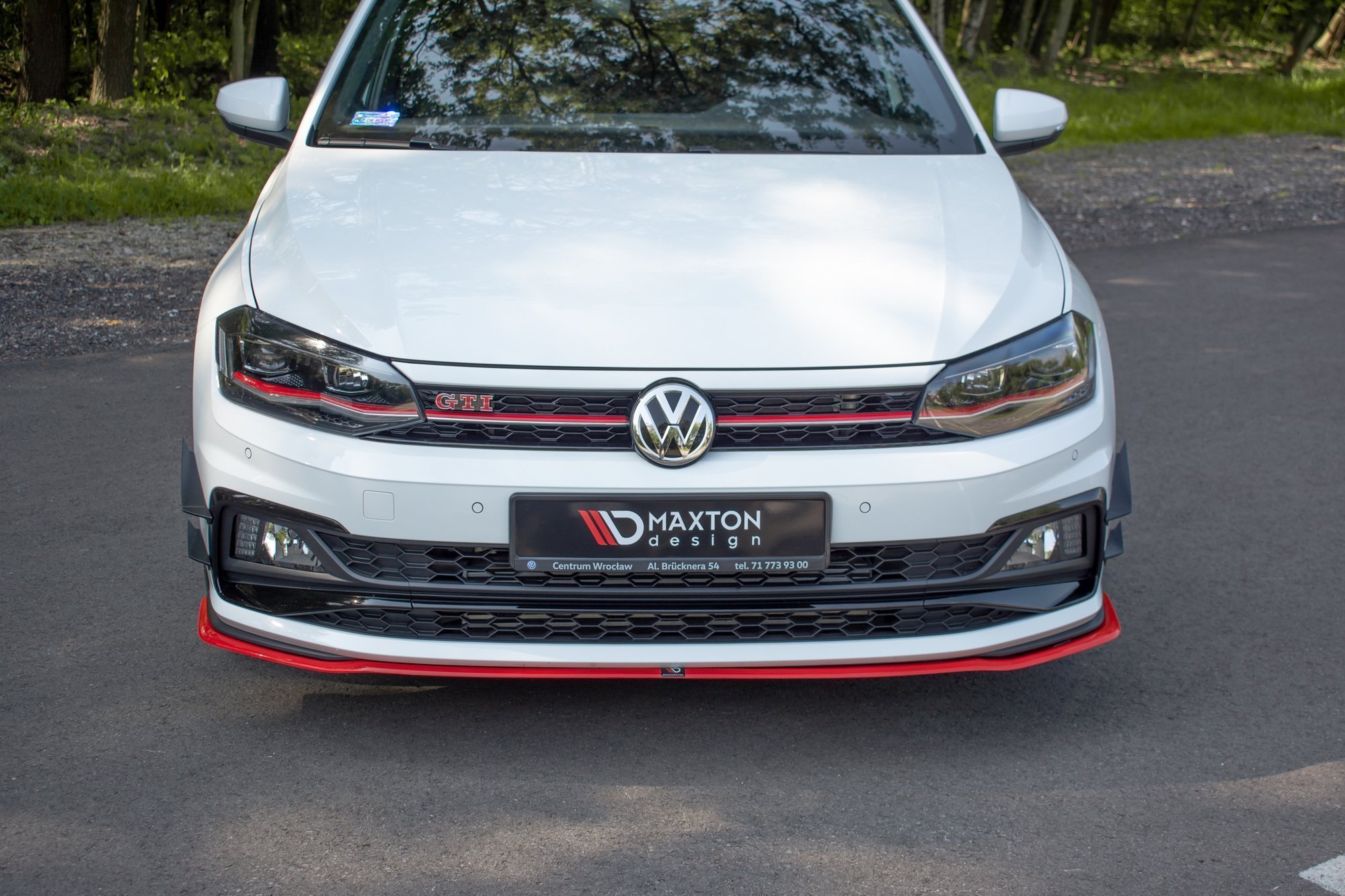 Maxton Design Front Ansatz V.2 für VW POLO MK6 GTI schwarz Hochglanz