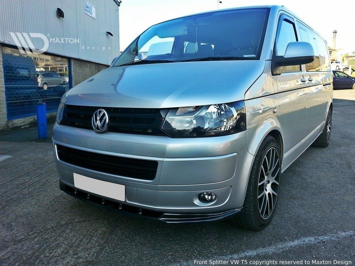 Maxton Design Front Ansatz für VW T5 Facelift schwarz Hochglanz