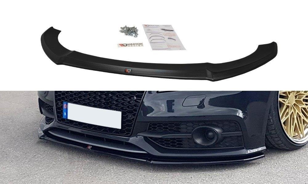 Maxton Design Front Ansatz V.1 für Audi A7 Mk1 S-Line schwarz Hochglanz