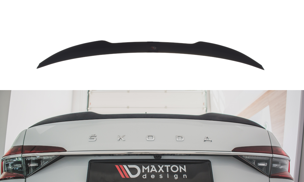 Maxton Design Spoiler CAP V.2 für Skoda Superb Mk3 / Mk3 FL Hatchback schwarz Hochglanz