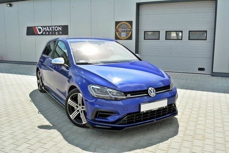 Maxton Design Front Ansatz V.2 für VW Golf 7 R / R-Line Facelift schwarz Hochglanz