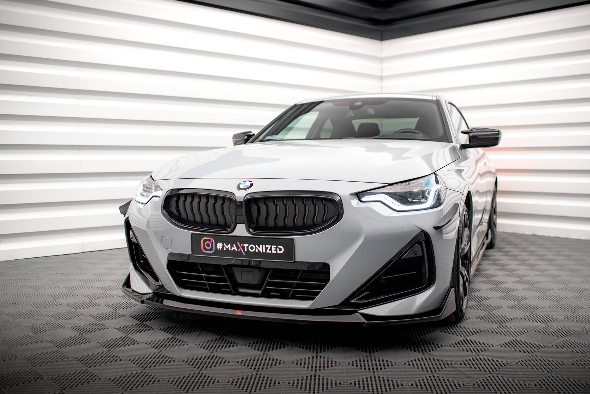 Maxton Design Front Ansatz V.3 für BMW 2 Coupe M-Paket / M240i G42 schwarz Hochglanz
