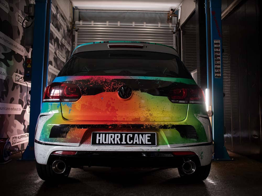 Hurricane 3,5" Auspuffanlage für VW Golf 6 GTI 211 PS V3