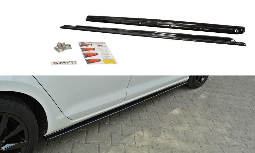 Maxton Design Seitenschweller Ansatz für VW Golf Mk7 Standard schwarz Hochglanz