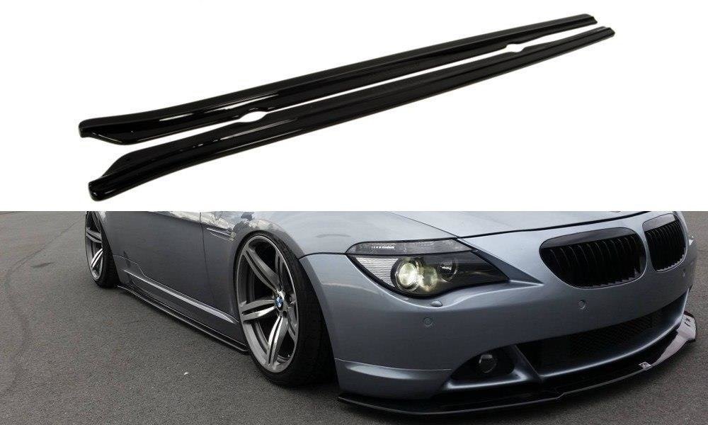 Maxton Design Seitenschweller Ansatz für BMW 6er E63 / E64 (vor Facelift) schwarz Hochglanz