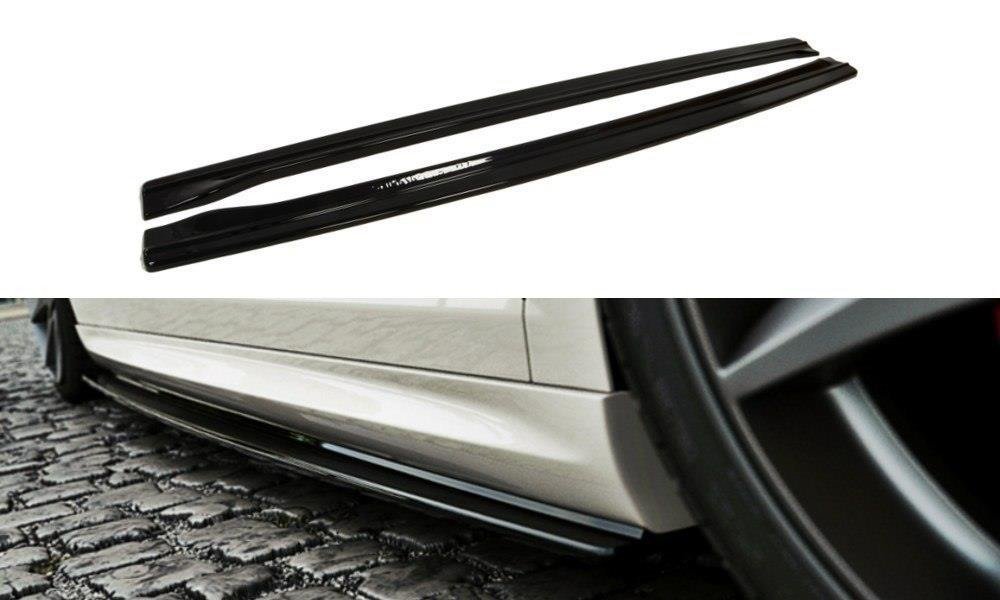 Maxton Design Seitenschweller Ansatz für VW Passat CC R36 RLINE (vor Facelift) schwarz Hochglanz